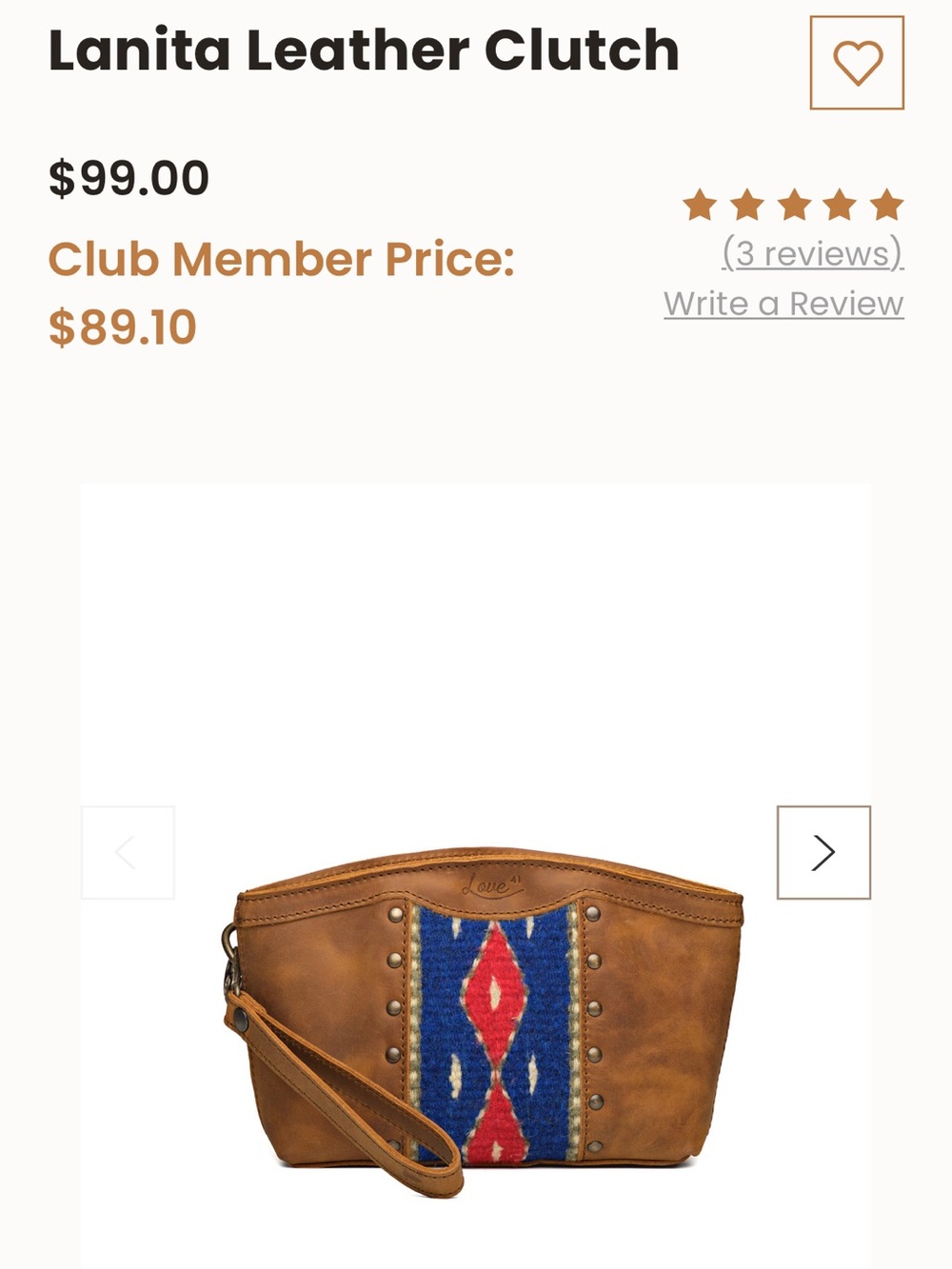 Saddleback Leather Co Love 41 Wristlet Clutch